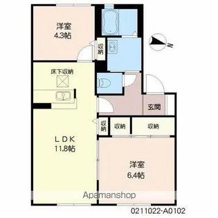 グランドゥール参番館【1階】の間取り