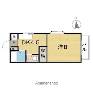 カーサ小松島【101号室】の間取り