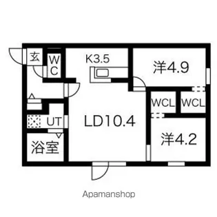 RIVIERE 手稲 AVANCE(リヴィエールテイネアヴァンセ【1階】の間取り