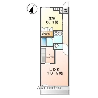 アーバニティ弥生【1階】の間取り