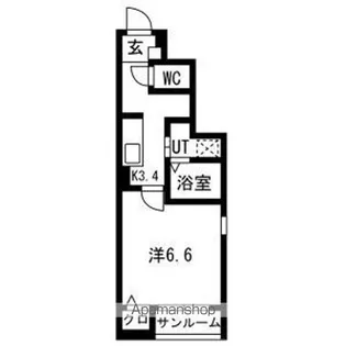宮城県仙台市青葉区小田原7丁目【アパート】の間取り