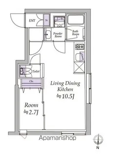 アトリオフラッツ清澄白河【3階】の間取り