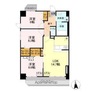 アンクレージュ【7階】の間取り