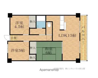 岸和田WIN【605号室】の間取り
