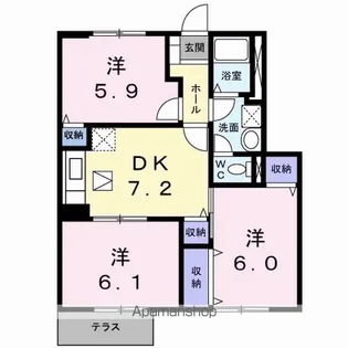 オーブリー鳴門 B【1階】の間取り