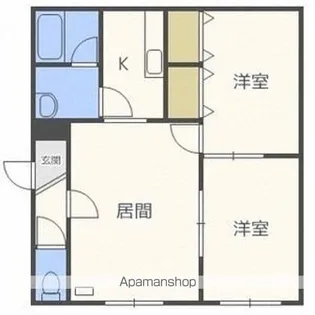 西宮の沢2-1AP【2階】の間取り