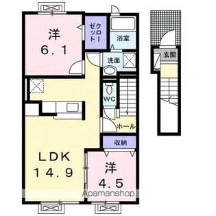カリーナⅡ【2階】の間取り
