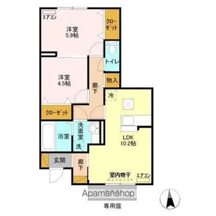 イーグレット D【1階】の間取り