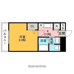 テラ・ロッサ 西新【1202号室】の間取り