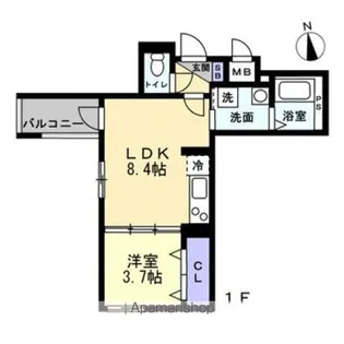 アシェント岡山医大前【1階】の間取り