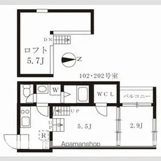 ハーモニーテラス栄生【1階】の間取り
