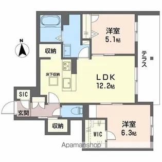 シャーメゾンバルーンフラワー【1階】の間取り