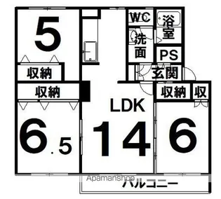 パティオス堀川Ⅰ【3階】の間取り