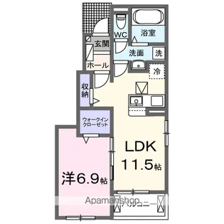 アペルト泉佐野Ⅶ【1階】の間取り