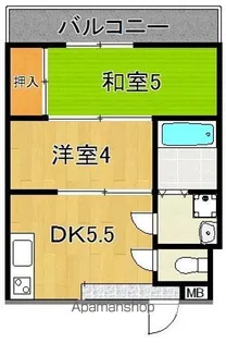 サンライズ大和【1階】の間取り