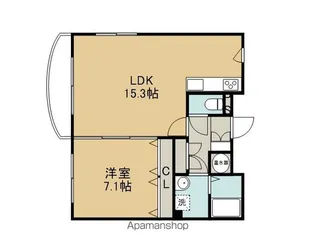キャッスル元町【102号室】の間取り