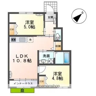 フロレゾン柏FLORAISON KASHIWA【1階】の間取り
