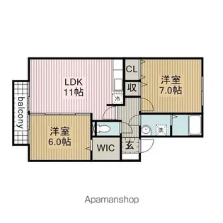 アグア フレスカB棟【1階】の間取り