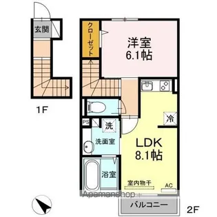 ブランピエール サカエ【2階】の間取り