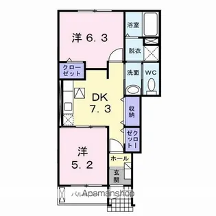 グランディールⅡ番館【1階】の間取り