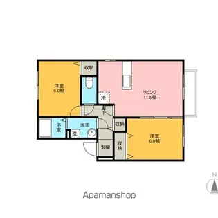 ヴァンベール【102号室】の間取り