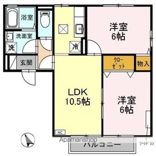 ロジュマンアンソレイエ ABC【1階】の間取り