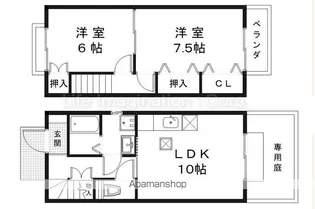 滋賀県大津市大萱2丁目【テラスハウス】の間取り