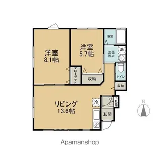 コーポサンファミリー【101号室】の間取り