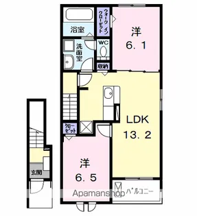 セシルⅠ【2階】の間取り