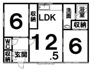 第2琴ハイツ【2階】の間取り