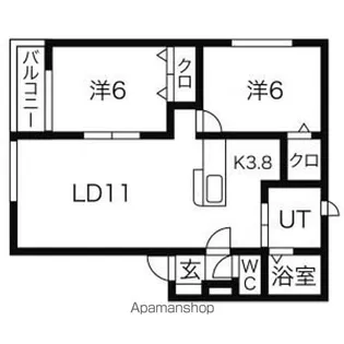 ウィルモア【101号室】の間取り