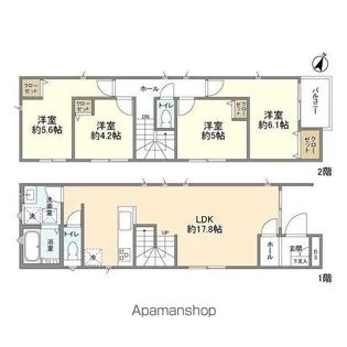 埼玉県さいたま市岩槻区仲町1丁目【一戸建】の間取り