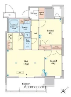 RJRプレシア大橋駅前【509号室】の間取り