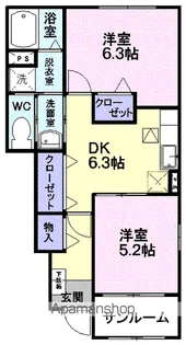 サニーブライトⅢ【1階】の間取り