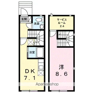 ルミエールキューブC【1階】の間取り