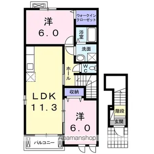 グラース【2階】の間取り