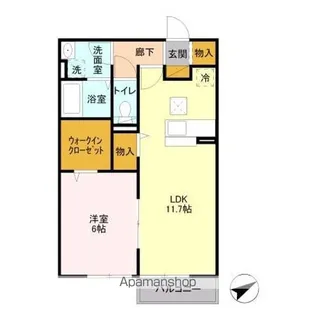 レジデンス北荒川沖【1階】の間取り