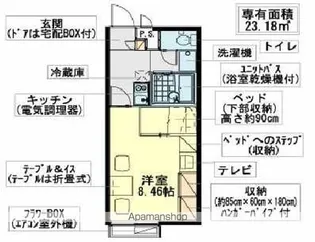 レオパレスグランドゥール【205号室】の間取り