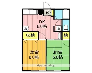 福島県郡山市鶴見坦2丁目【アパート】の間取り