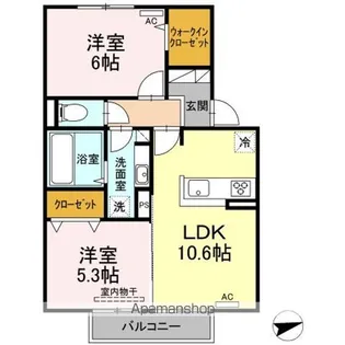 レチエV A棟【202号室】の間取り