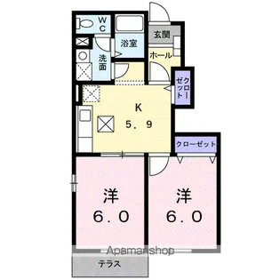 ドマーニA【1階】の間取り