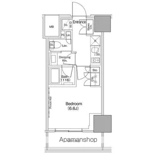 ザ・パークハビオ荏原中延駅前【8階】の間取り