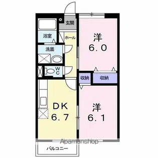 アヴニュ・カーサ【2階】の間取り
