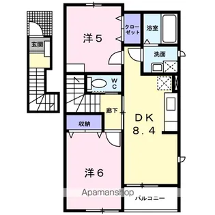セブンヒル B【2階】の間取り