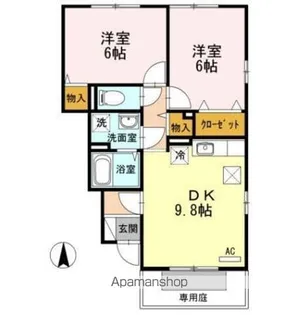 アランシア A棟【1階】の間取り