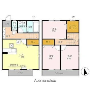 ディアコート金箱 A【101号室】の間取り