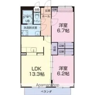 PLAISIR A【203号室】の間取り