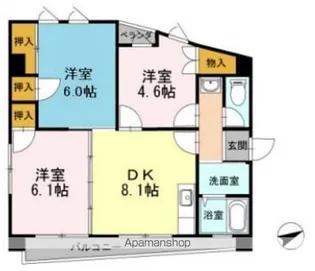 リバーサイド西山【4階】の間取り