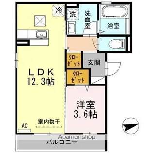 ソレイユ南手城【1階】の間取り