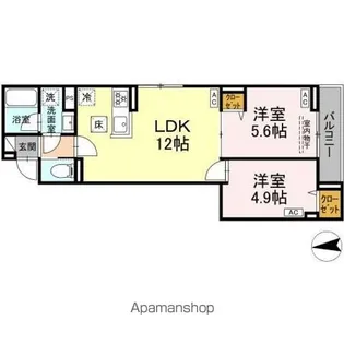 セレスティア六町IV【1階】の間取り